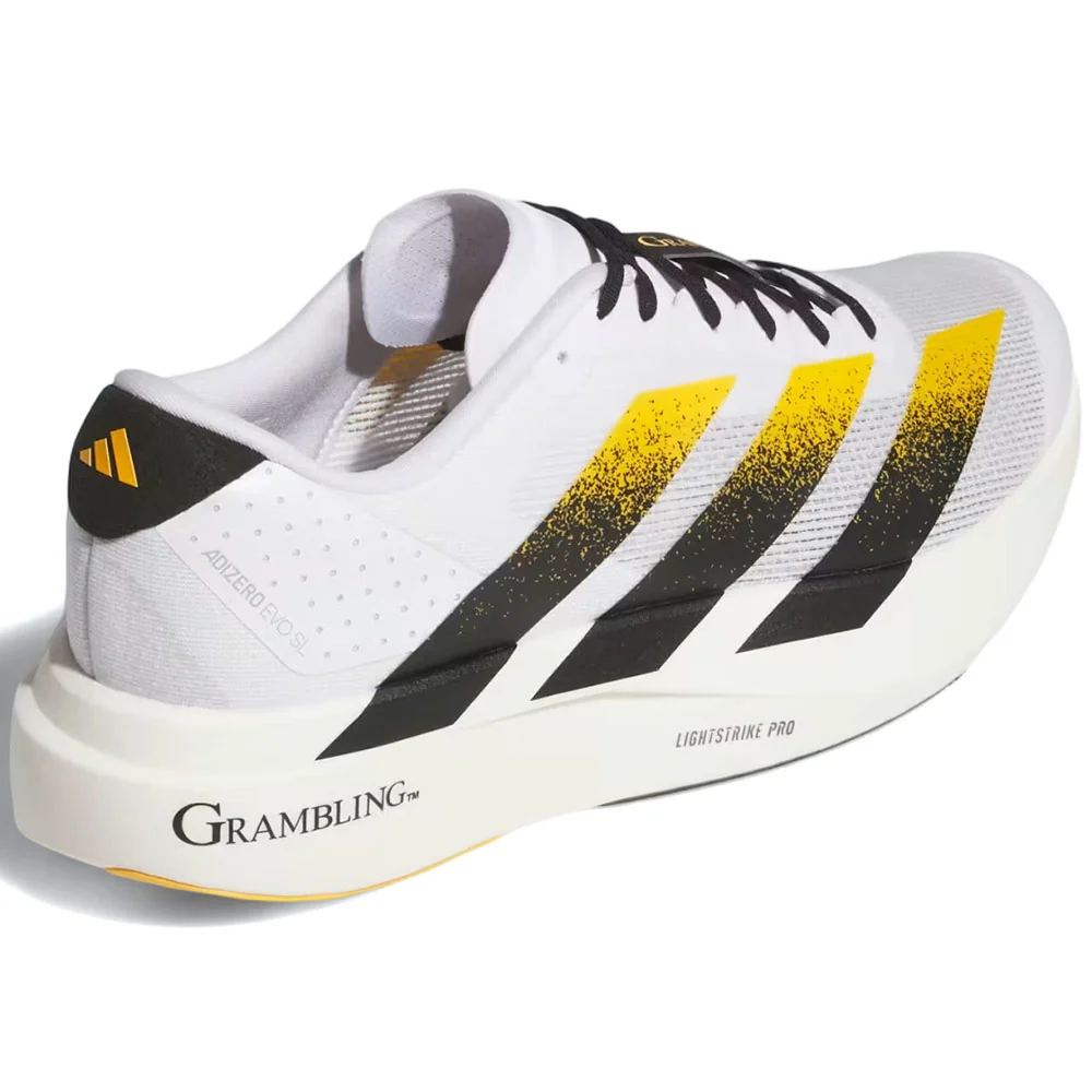 Ncaa x White Grambling ST Tigers Adizero EVO SL Shoes 'Cloud White / Core Black / Team Colleg Gold' - Image 4