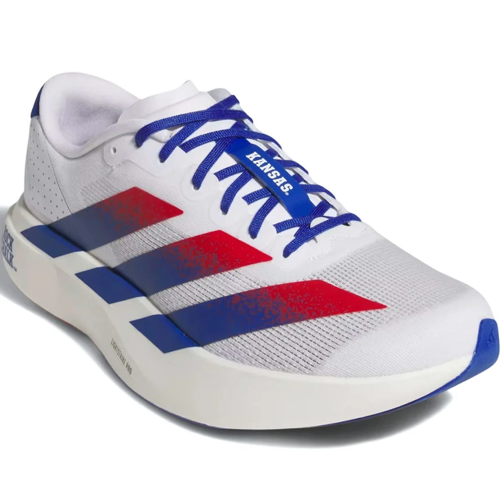 Ncaa x White Kansas Jayhawks Adizero EVO SL Shoes 'Cloud White / Collegiate Royal / Team Power Red' - Image 2