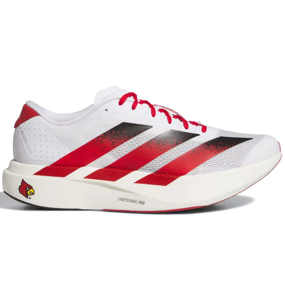 Adidas | Ncaa x White Louisville Cardinals Adizero EVO SL Shoes 'Cloud White / Team Power Red / Core Black'