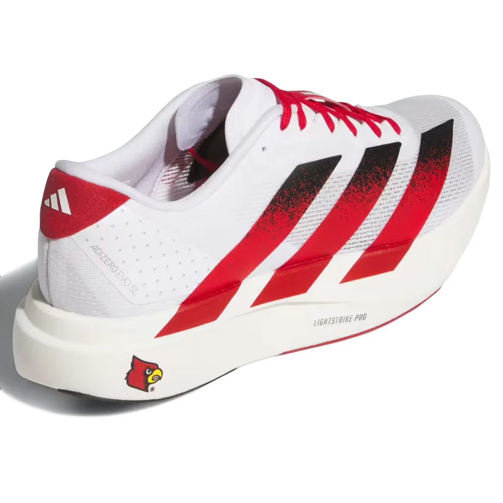 Adidas | Ncaa x White Louisville Cardinals Adizero EVO SL Shoes 'Cloud White / Team Power Red / Core Black' - Image 4