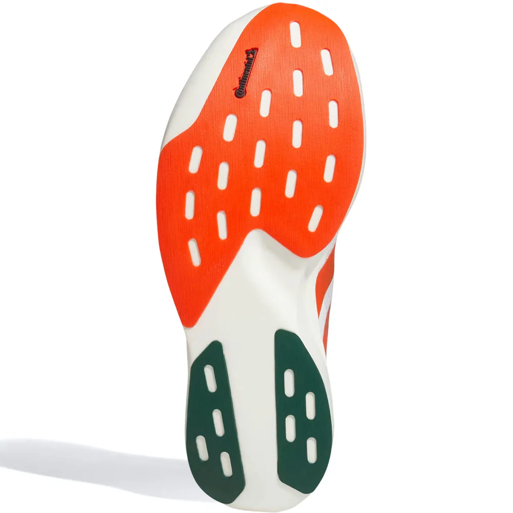 Ncaa x White Miami Hurricanes Adizero EVO SL Shoes 'Cloud White / Dark Green / Collegiate Orange' - Image 3