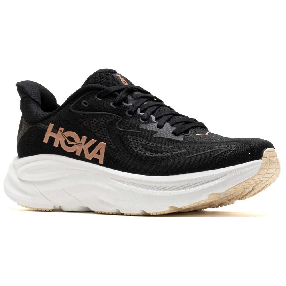 HOKA | Women's  Clifton 10 'Black / Rose Gold' - Image 2