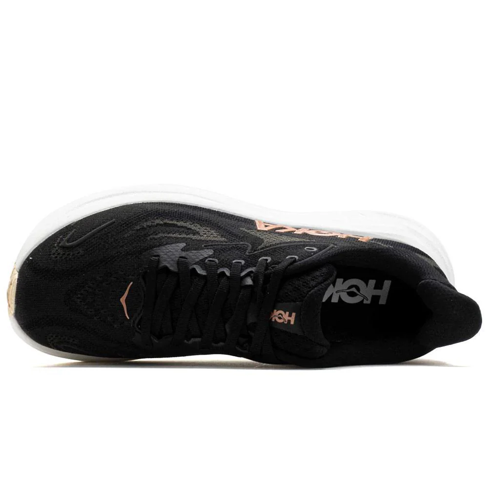 HOKA | Women's  Clifton 10 'Black / Rose Gold' - Image 4
