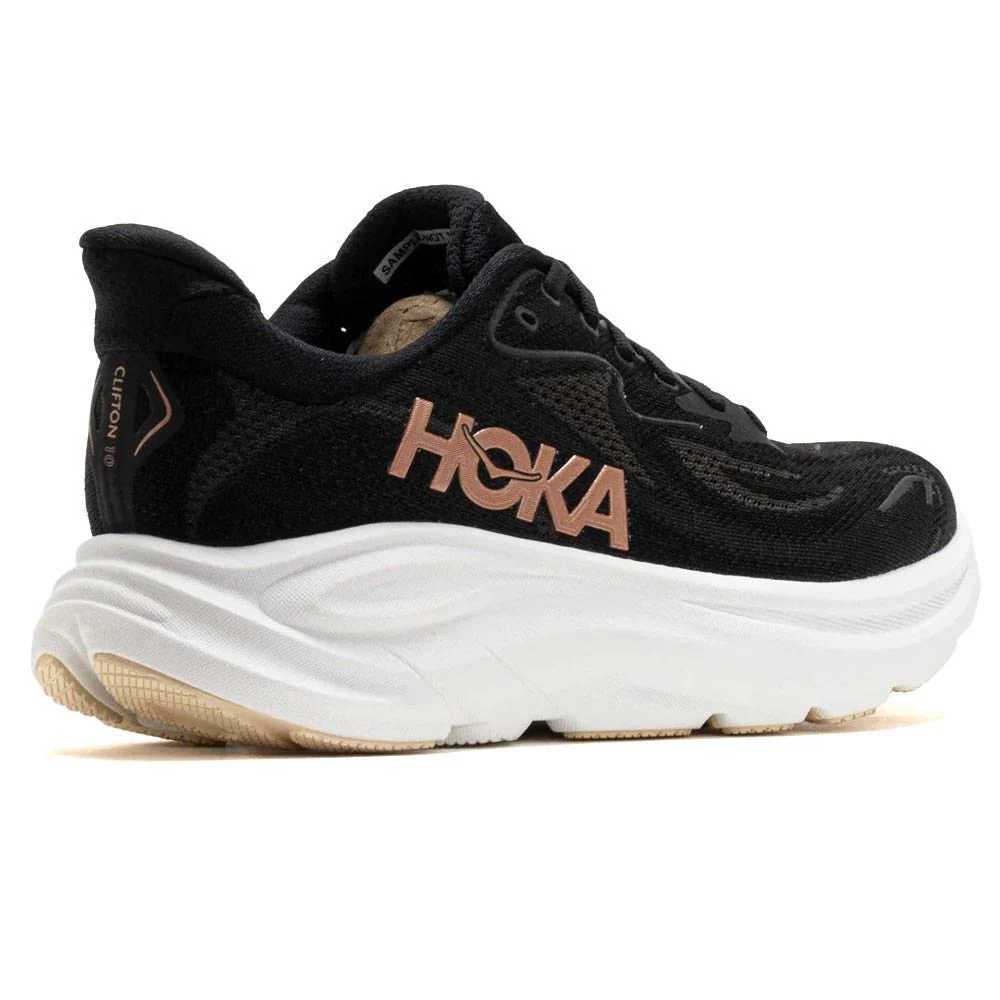 HOKA | Women's  Clifton 10 'Black / Rose Gold' - Image 5