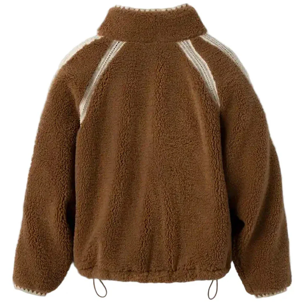 UGG | Women's Nikia Crochet UGGfluff Jacket 'Chestnut' - Image 2