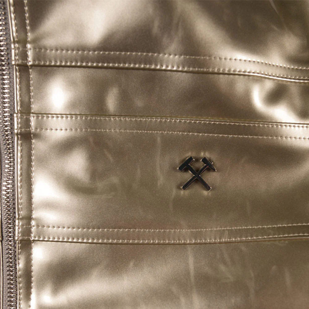 Woven Fitted Biker Jacket 'Gold' - Image 3