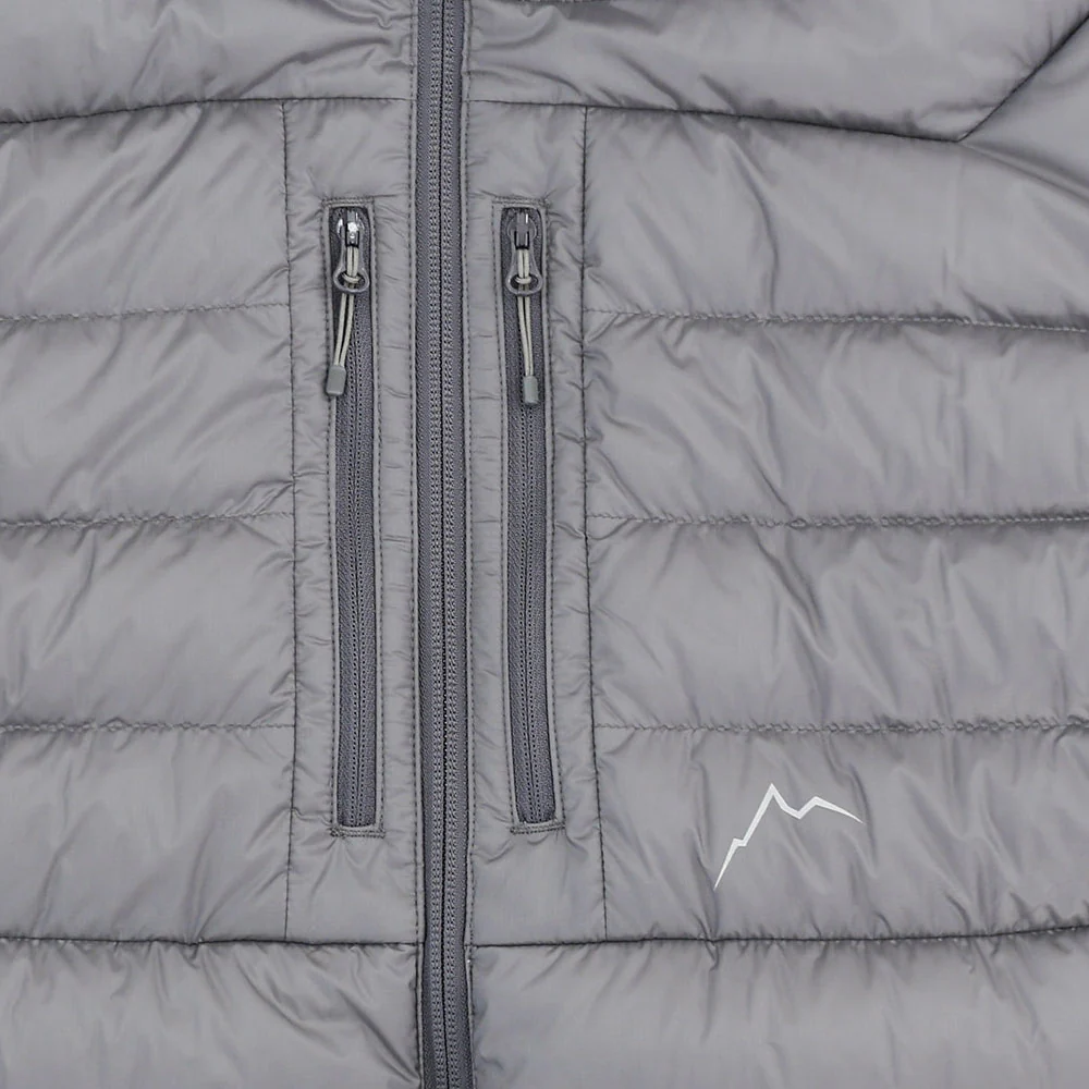 Zip Pocket Down Jacket in Grey - Image 3